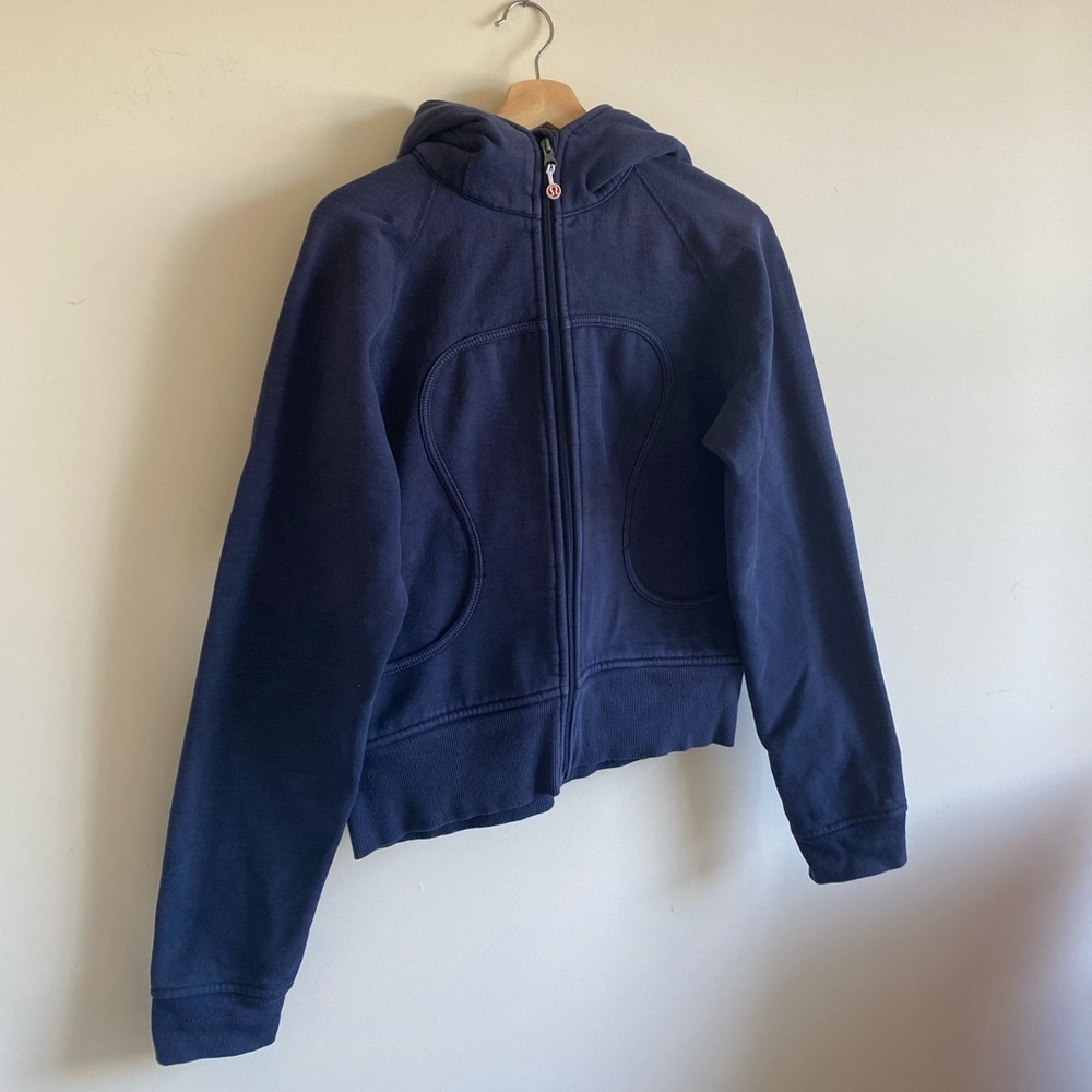 Lululemon Navy Scuba Zip Up Hoodie Cotton